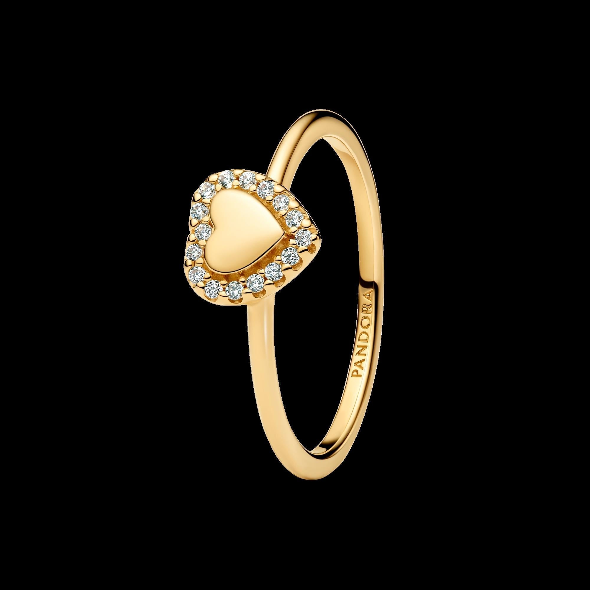 Engravable Heart Halo Ring - Original Listing