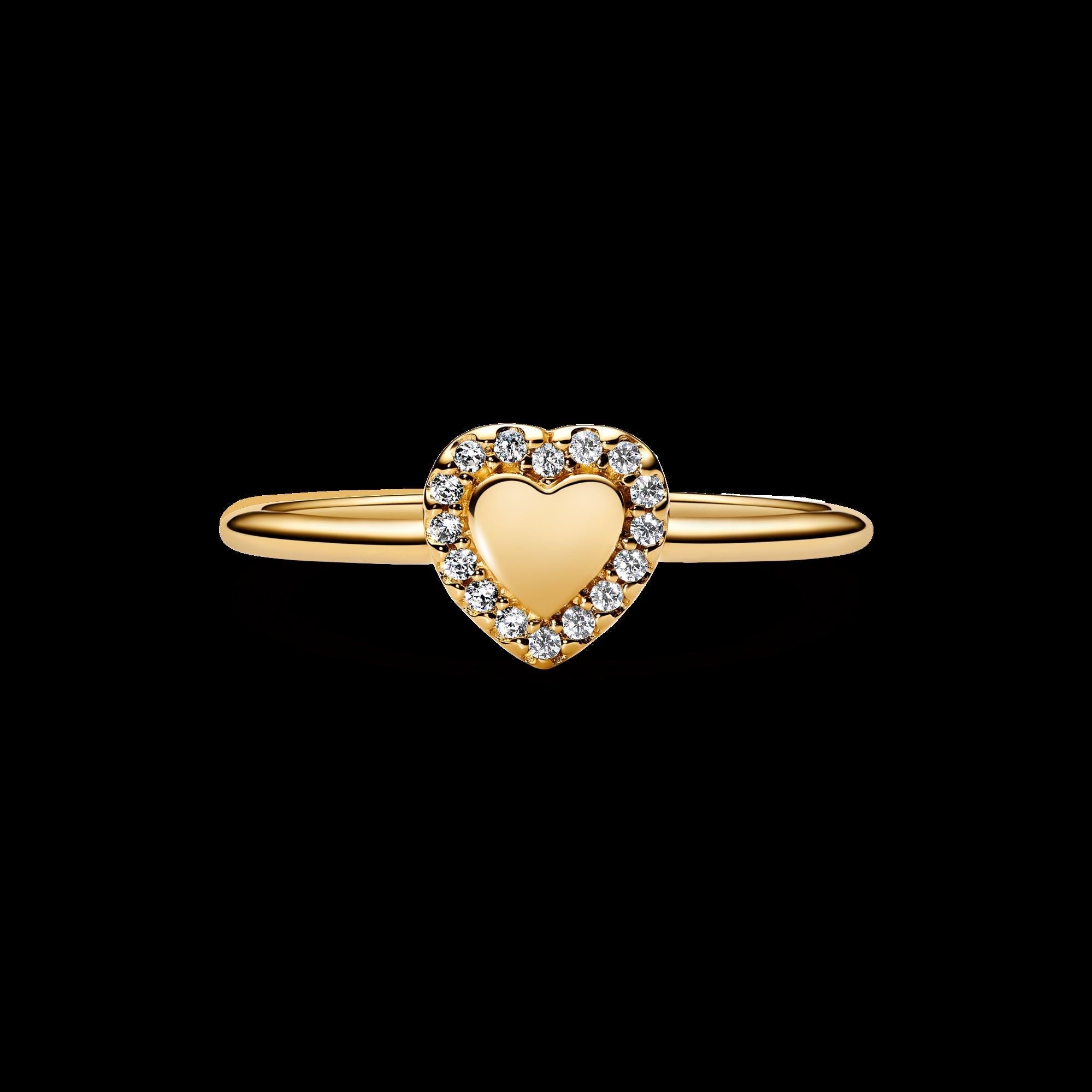 Engravable Heart Halo Ring - Original Listing