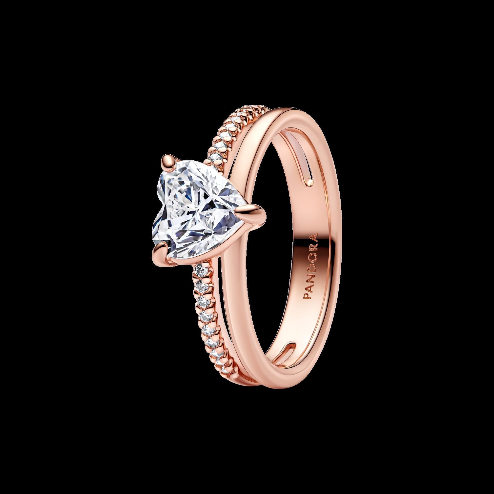 Sparkling Elevated Heart Ring - Original Listing