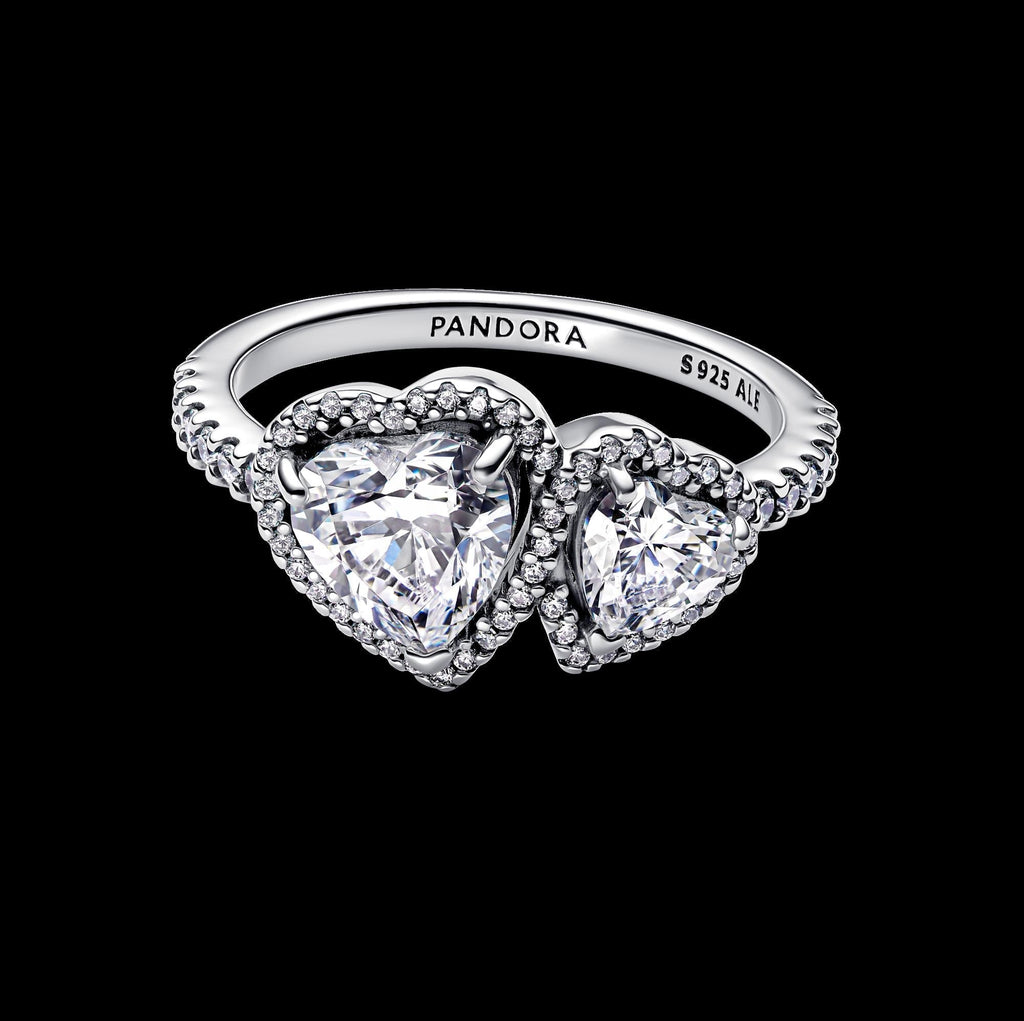 Sparkling Halo Hearts Ring - Original Listing