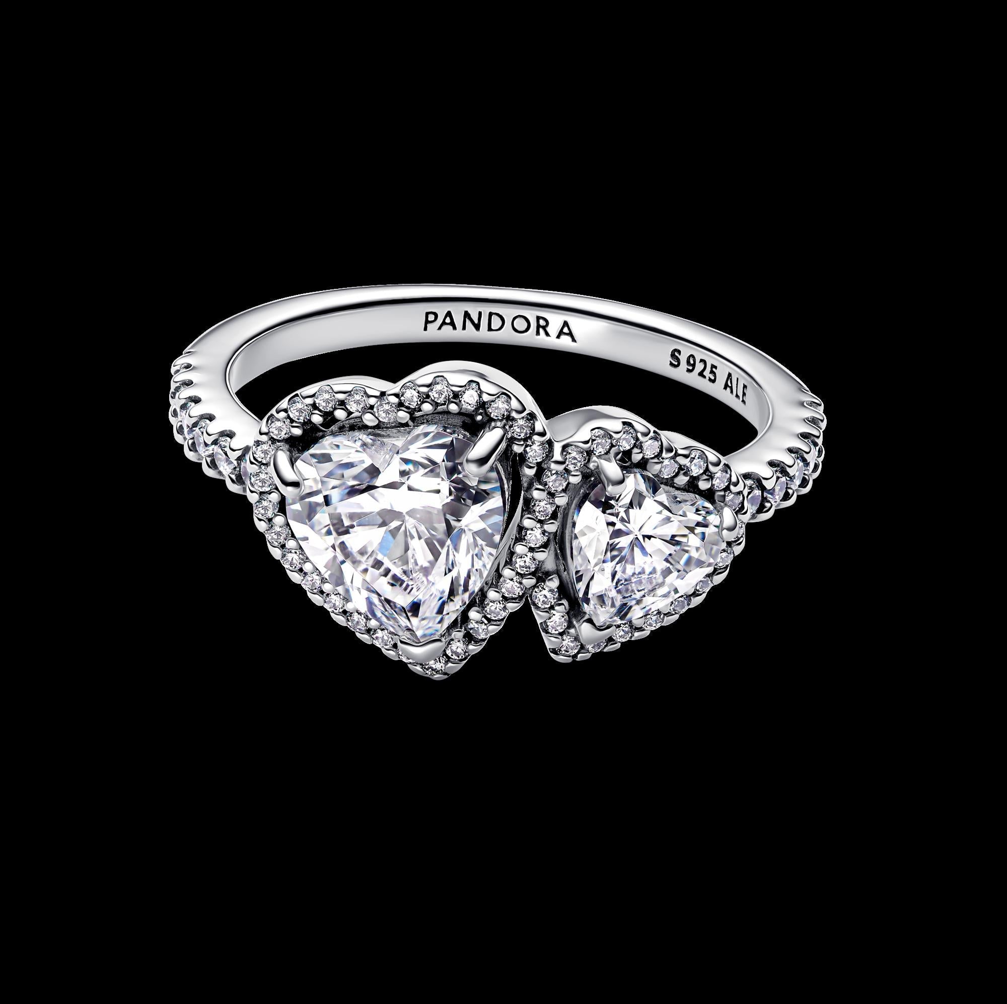 Sparkling Halo Hearts Ring - Original Listing
