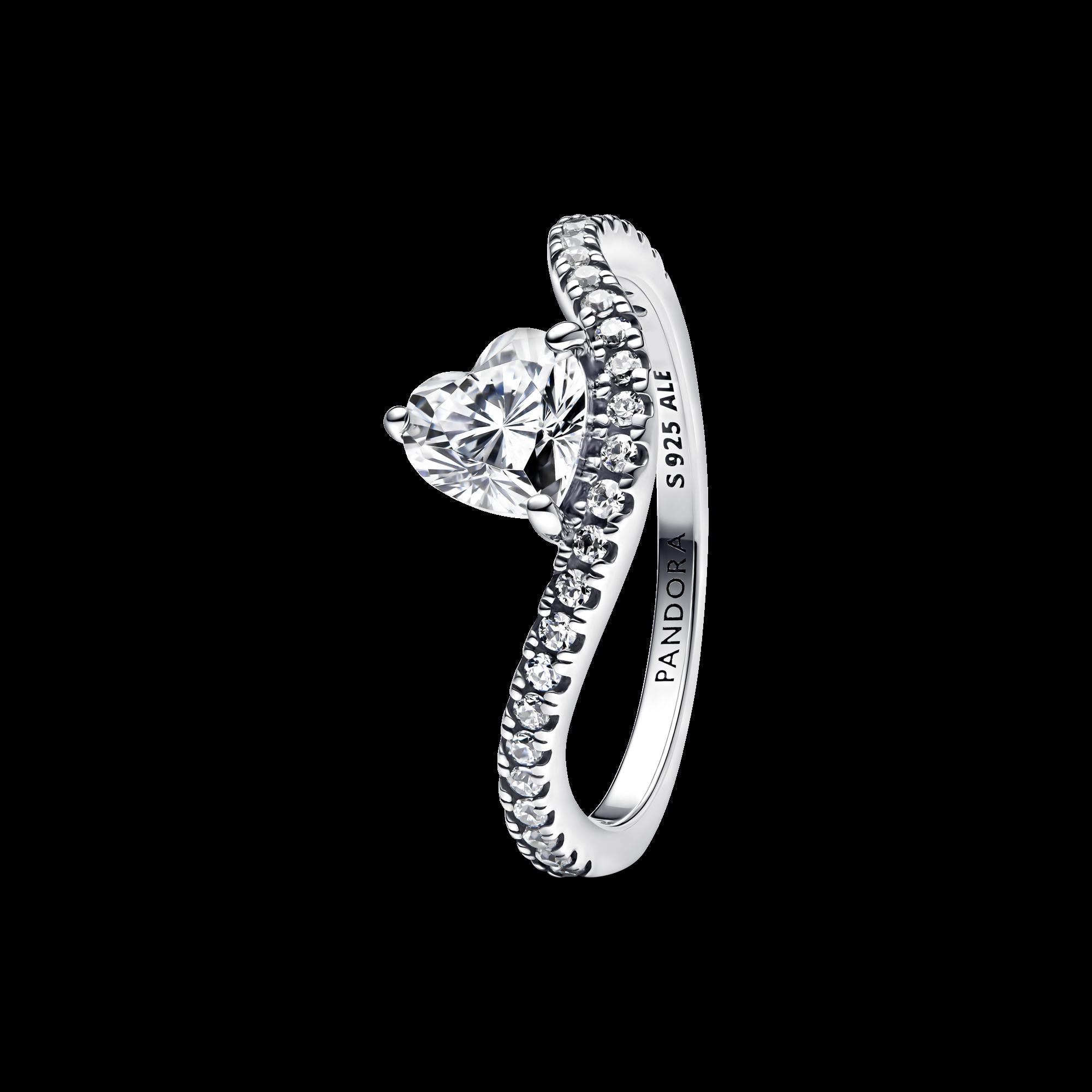 Sparkling Wishbone Heart Ring - Original Listing