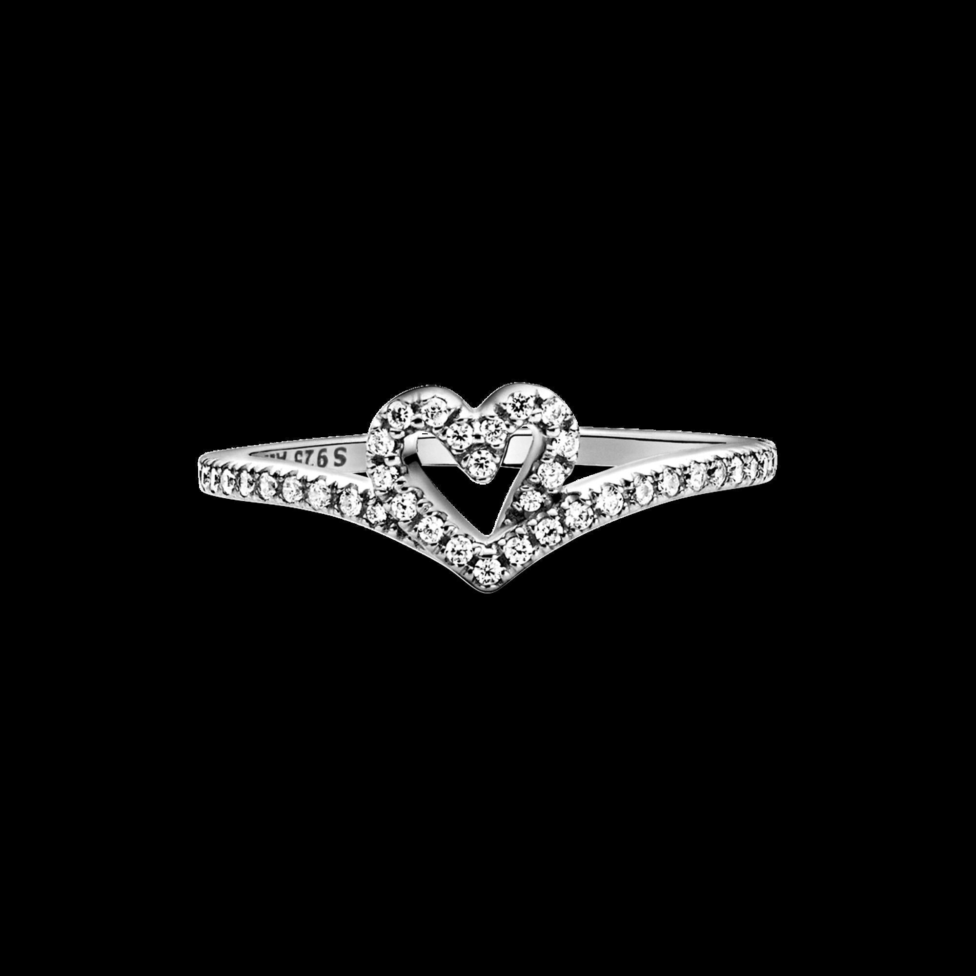 Sparkling Wishbone Heart Ring - Original Listing