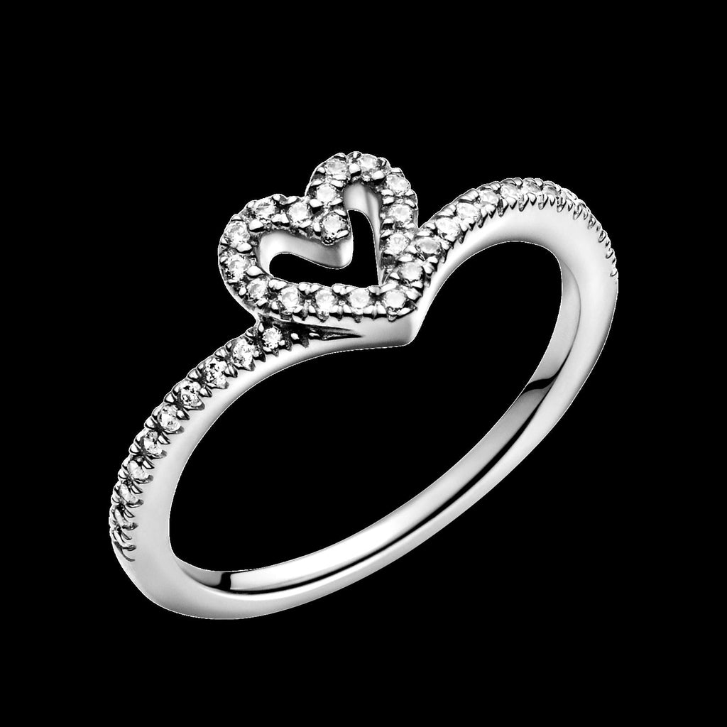 Sparkling Wishbone Heart Ring - Original Listing