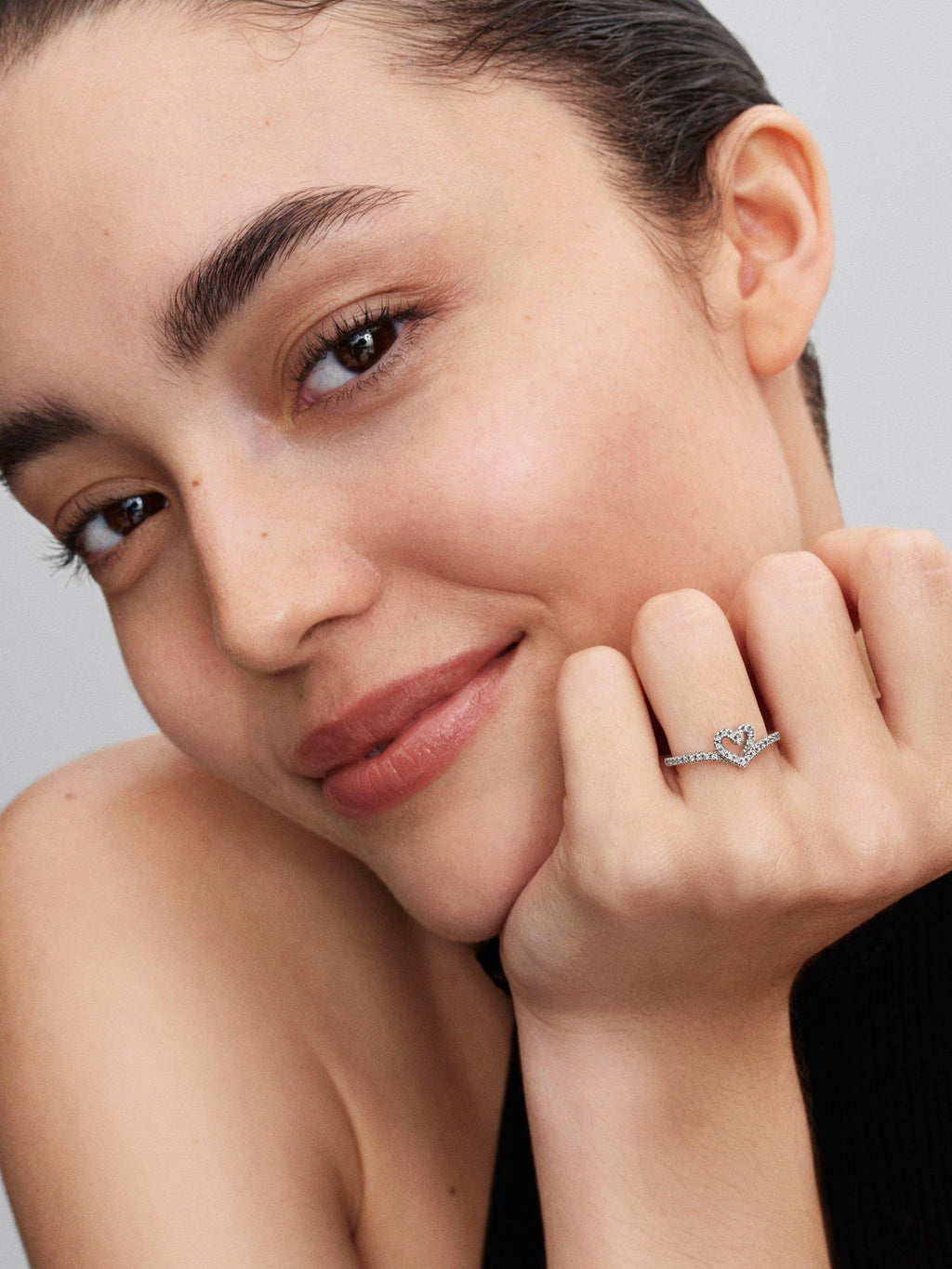 Sparkling Wishbone Heart Ring - Original Listing