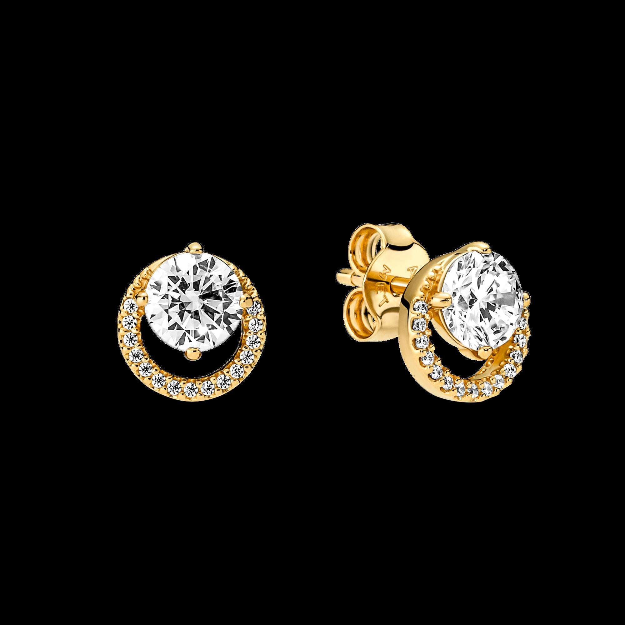 Round Pavé Halo Stud Earrings - Original Listing