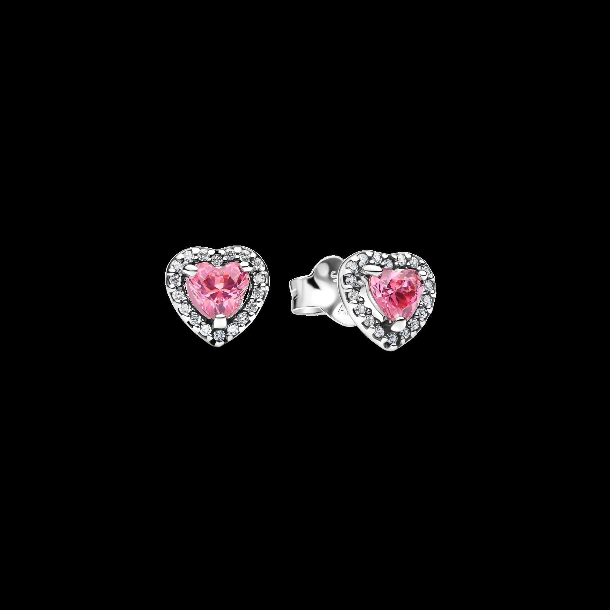 Elevated Pink Heart Stud Earrings - Original Listing