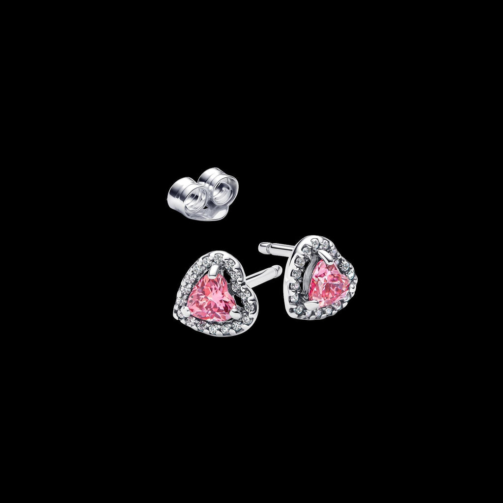 Elevated Pink Heart Stud Earrings - Original Listing