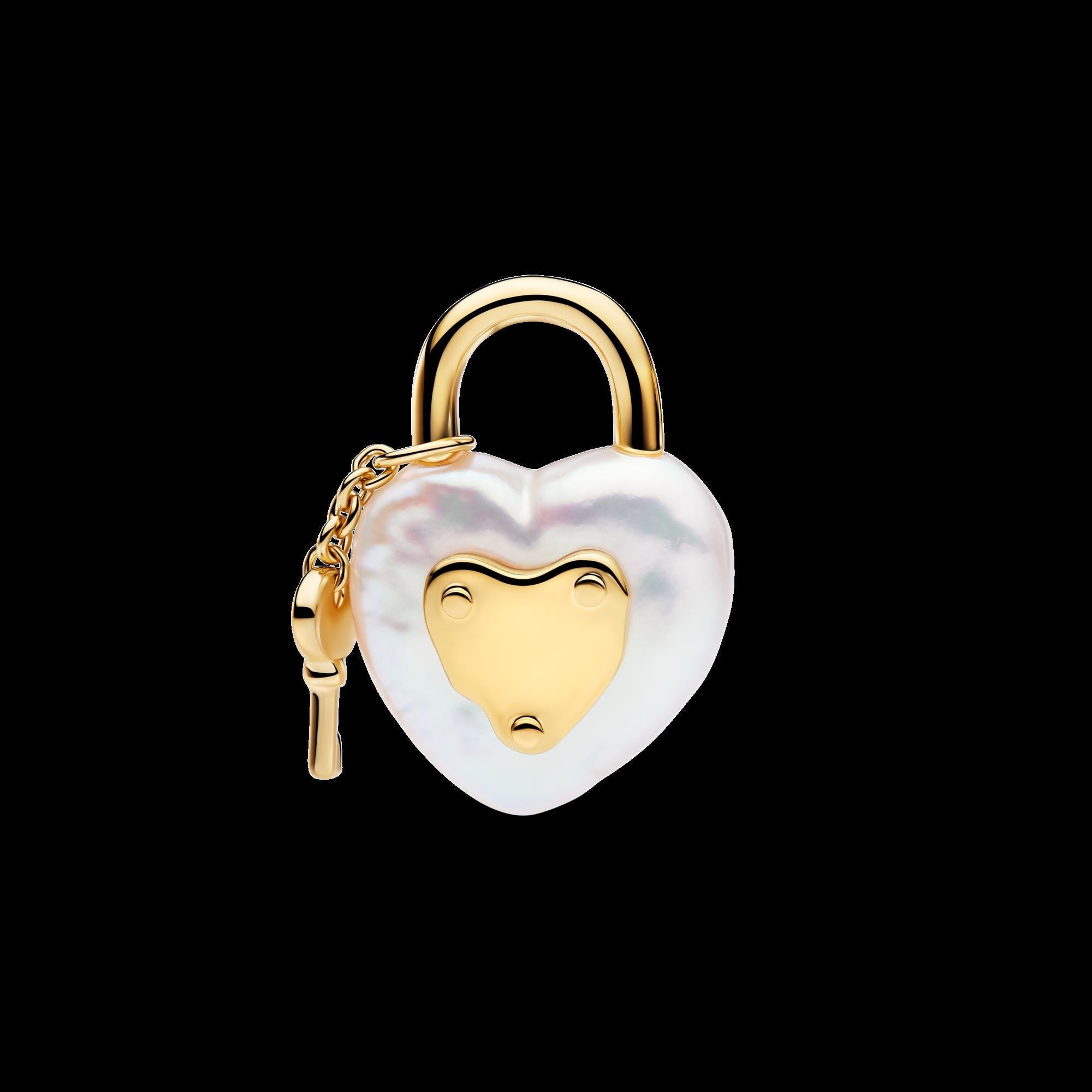Treated Freshwater Cultured Baroque Pearl Padlock Dangle Charm - Original Listing