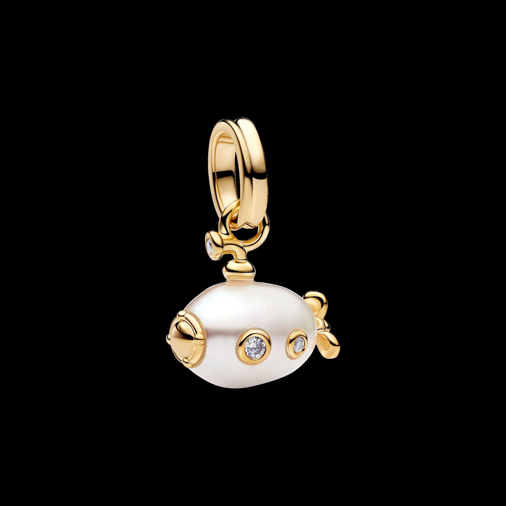 Treated Freshwater Cultured Baroque Pearl Submarine Dangle Charm - Original Listing