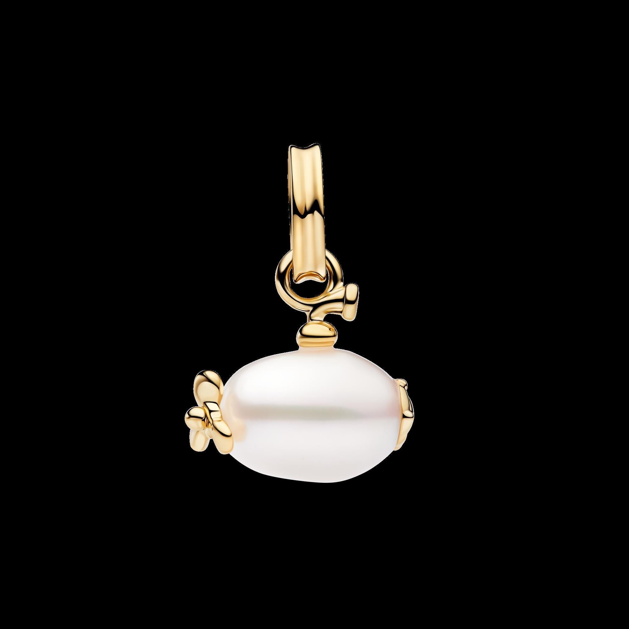 Treated Freshwater Cultured Baroque Pearl Submarine Dangle Charm - Original Listing