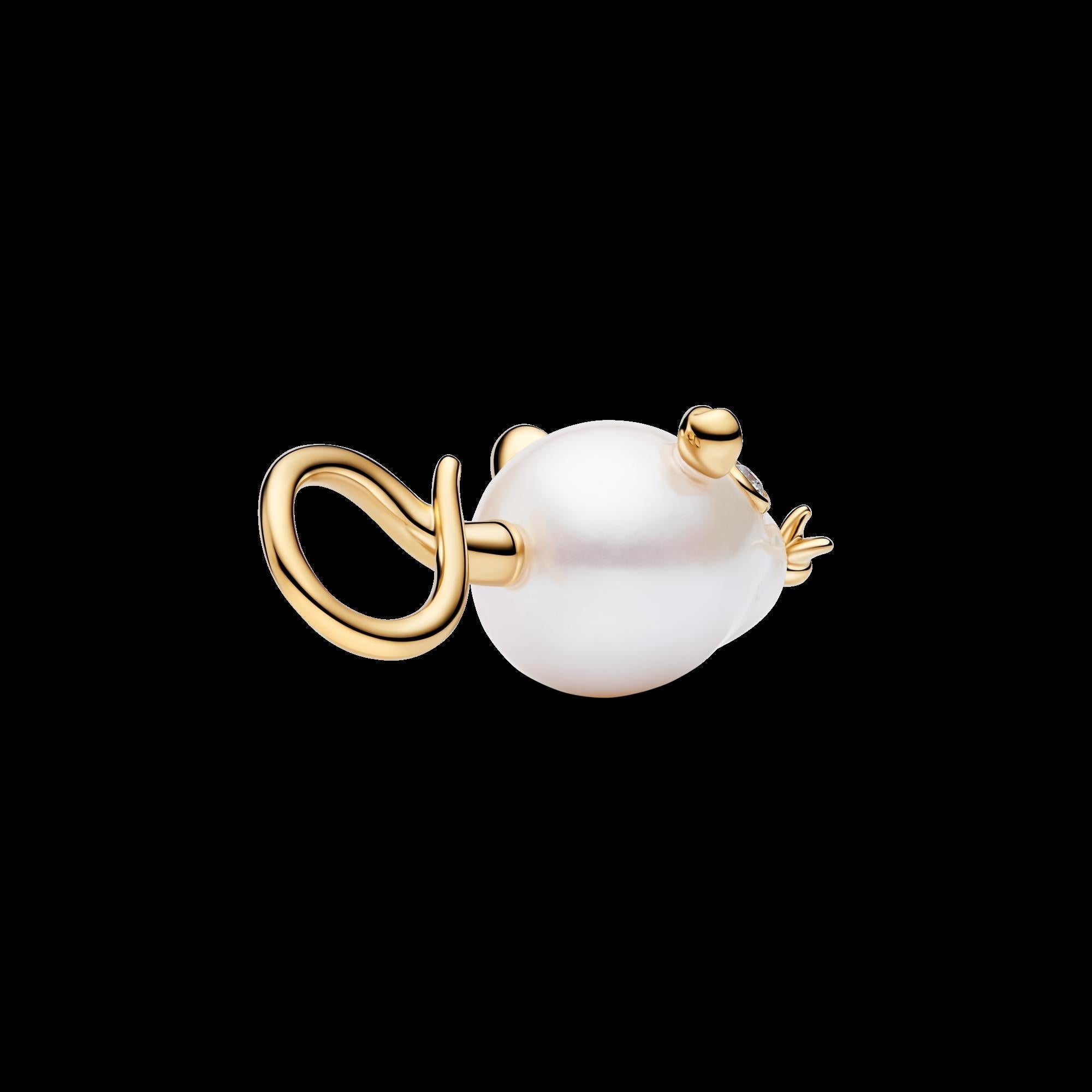 Treated Freshwater Cultured Baroque Pearl Mouse Dangle Charm - Original Listing