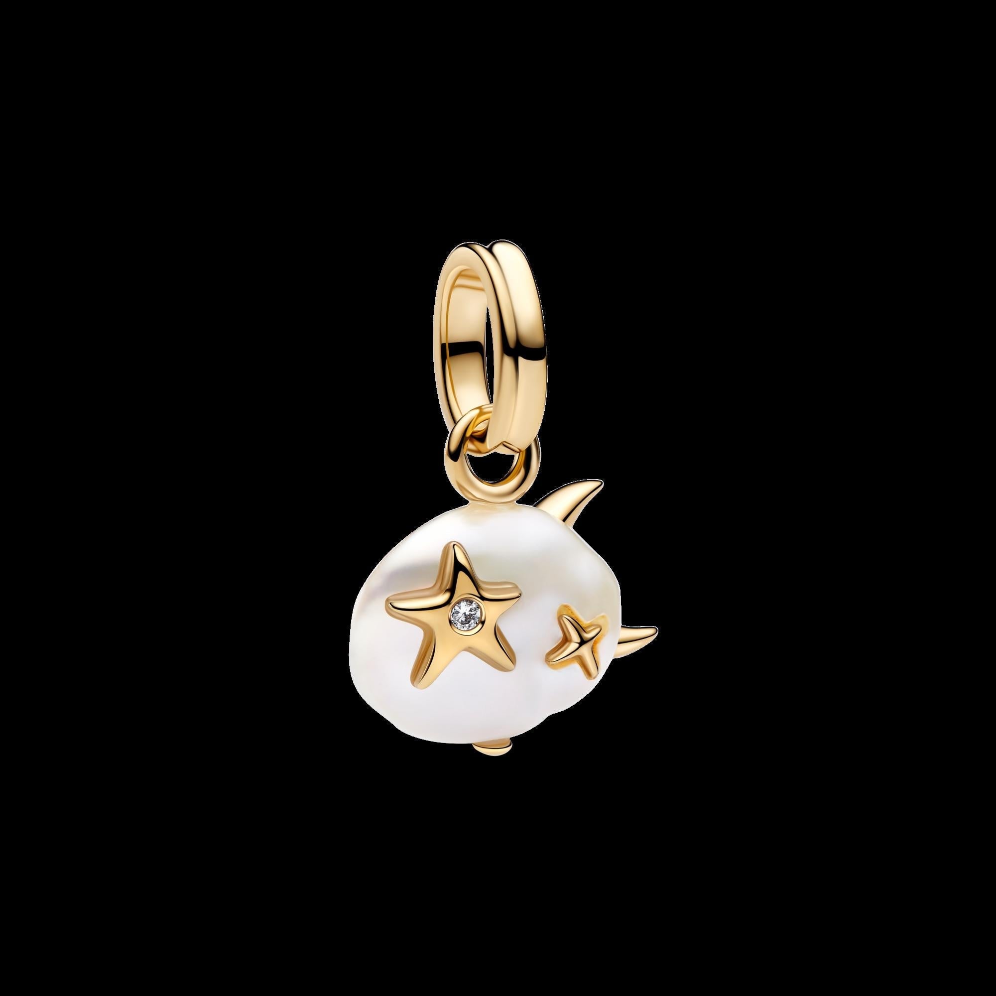 Treated Freshwater Cultured Baroque Pearl Mushroom Dangle Charm - Original Listing