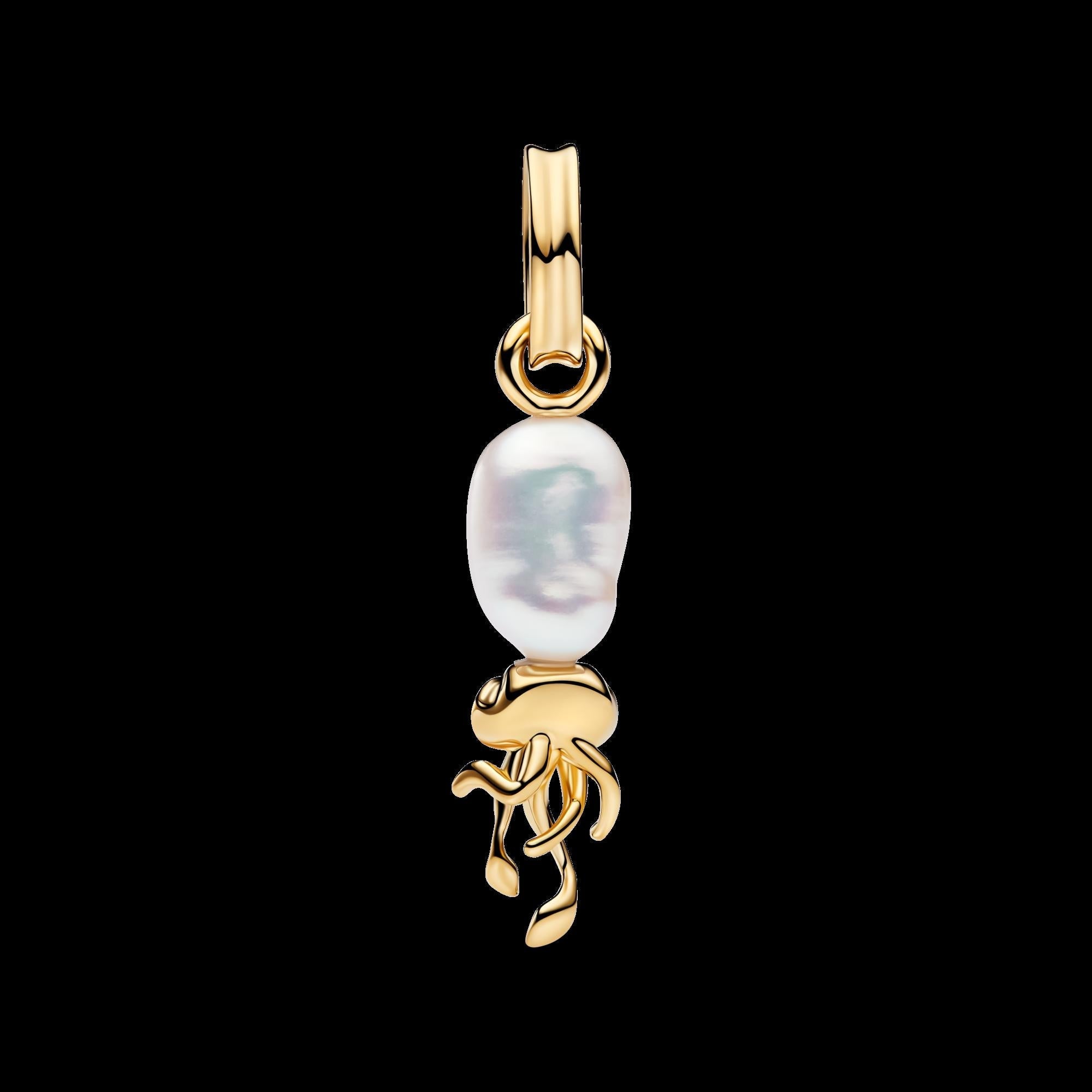Treated Freshwater Cultured Baroque Pearl Squid Dangle Charm - Original Listing