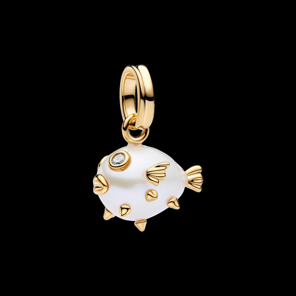 Treated Freshwater Cultured Baroque Pearl Padlock Dangle Charm - Original Listing