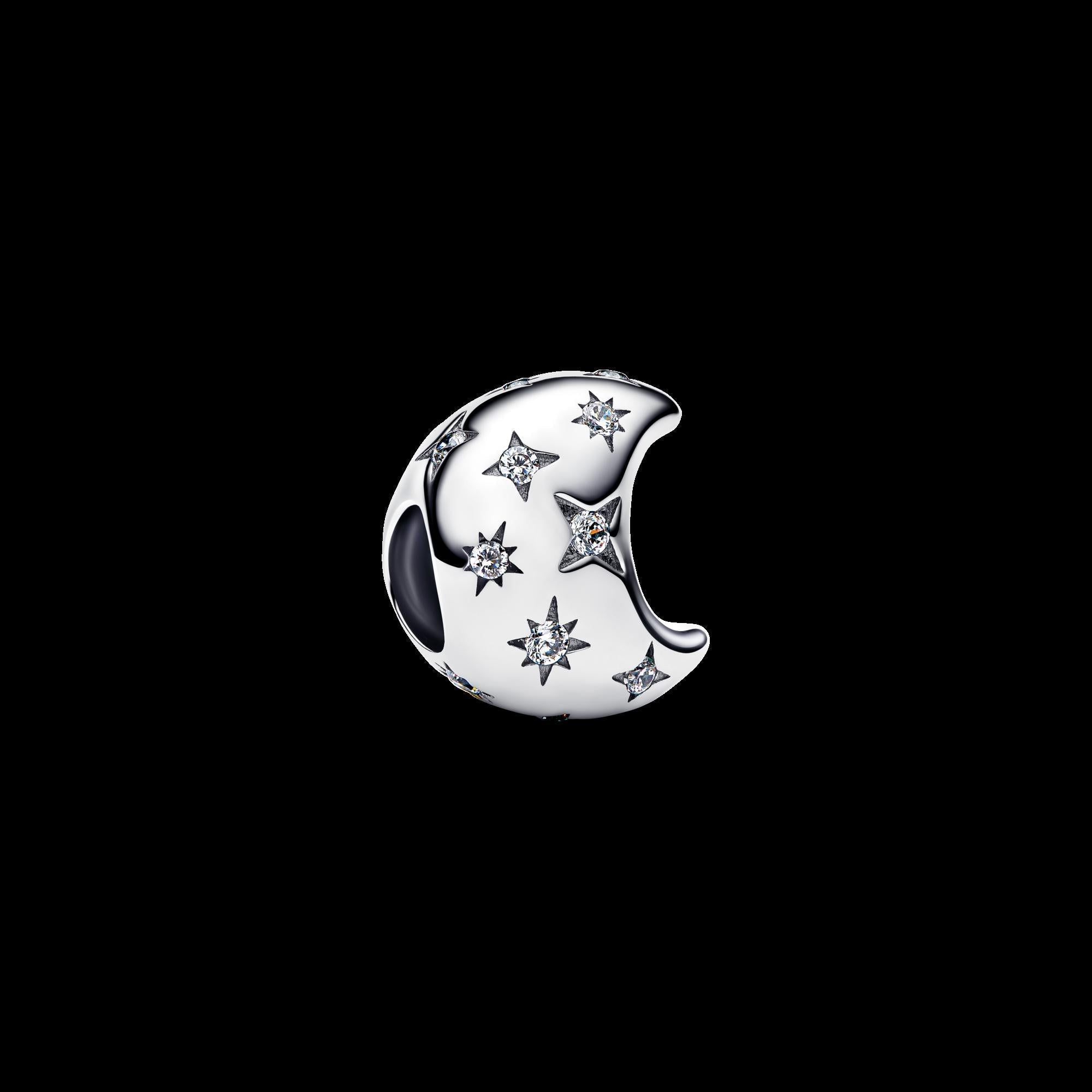 Celestial Blue Sparkling Moon Ring - Original Listing