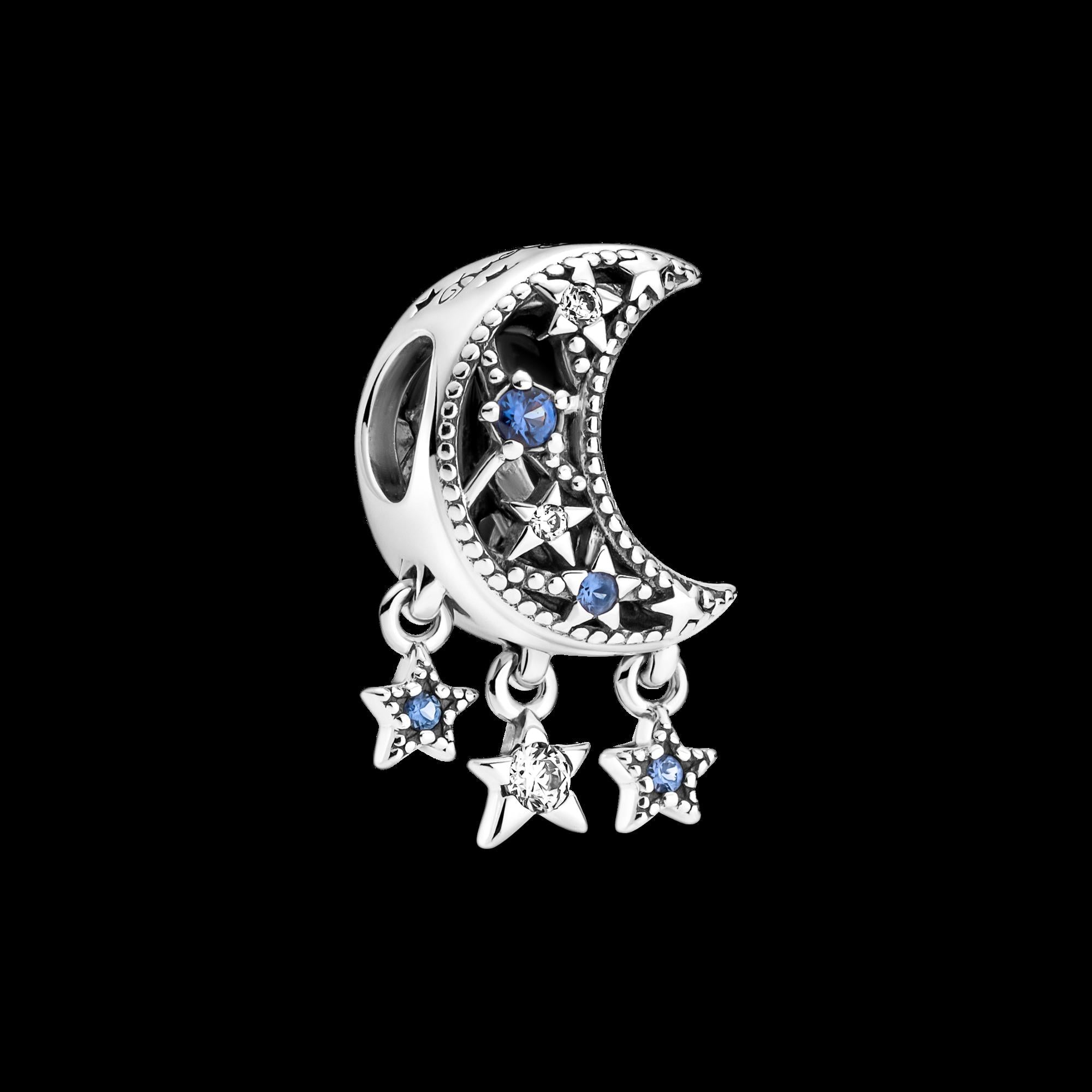 Celestial Blue Sparkling Moon Ring - Original Listing