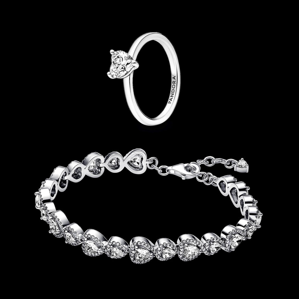 Sparkling Halo Hearts Ring - Original Listing