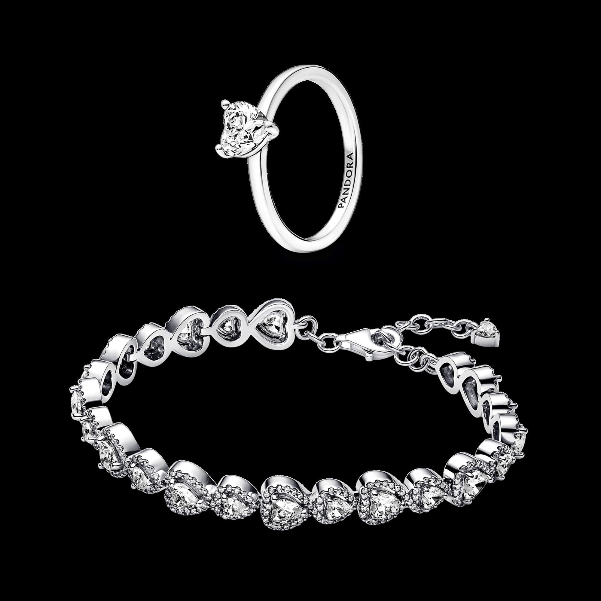 Sparkling Halo Hearts Ring - Original Listing