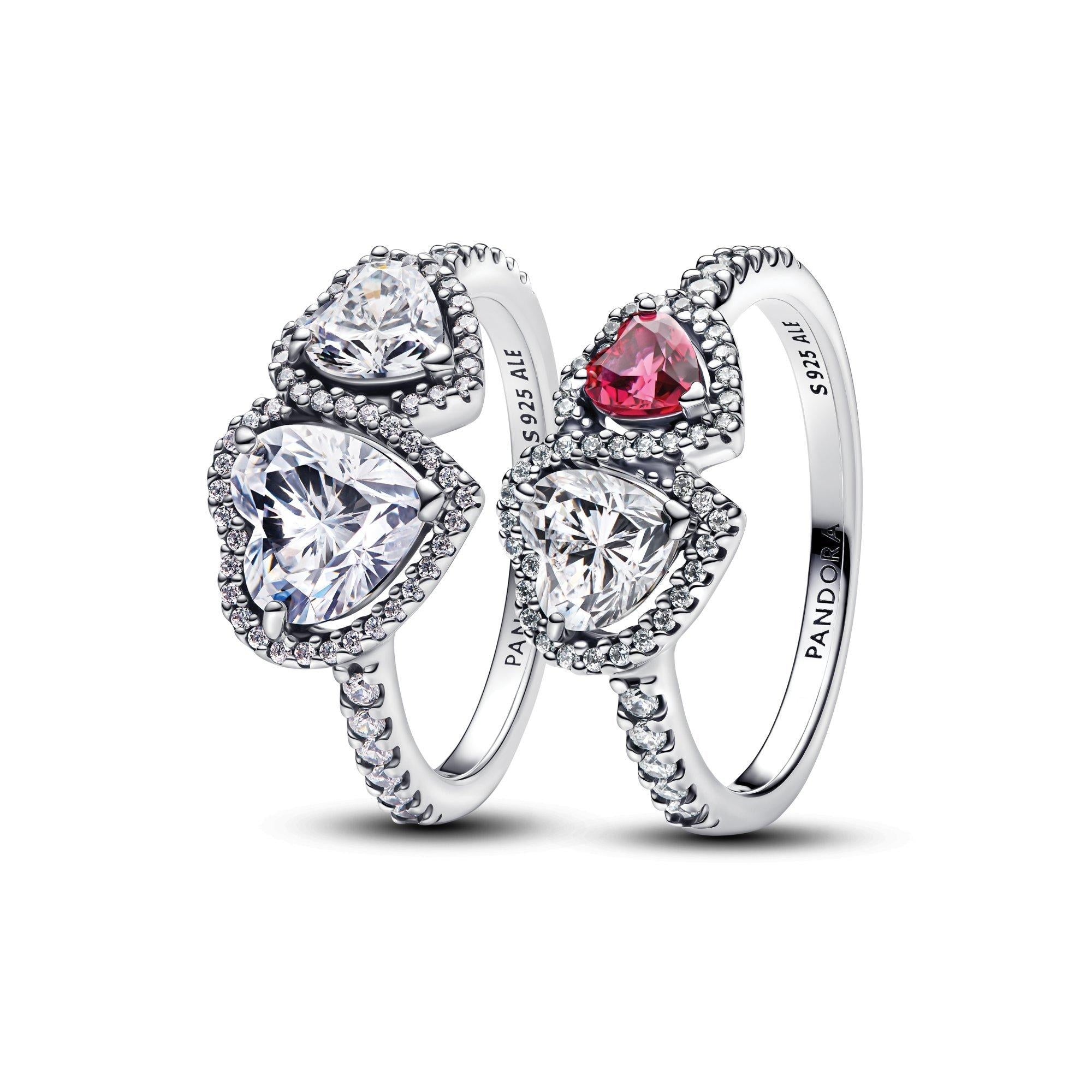 Sparkling Halo Hearts Ring - Original Listing