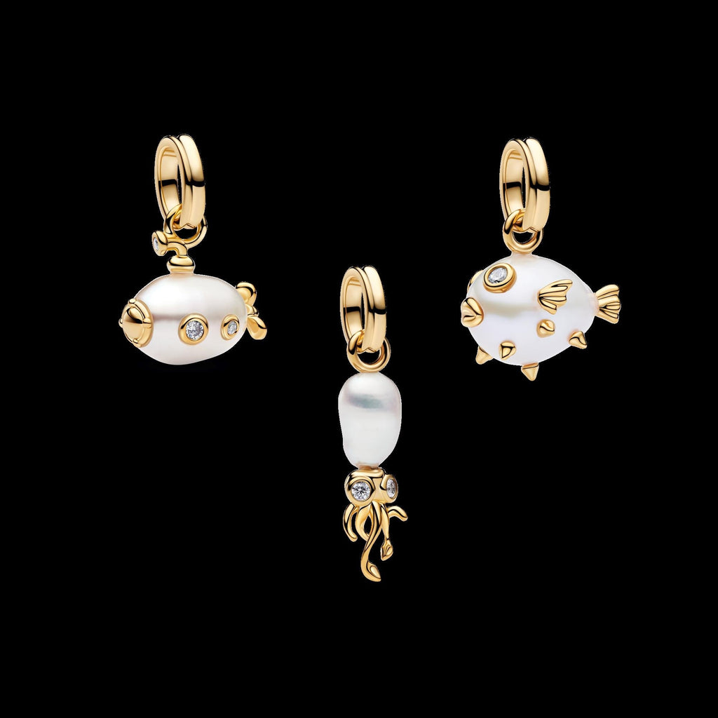 Treated Freshwater Cultured Baroque Pearl Squid Dangle Charm - Original Listing